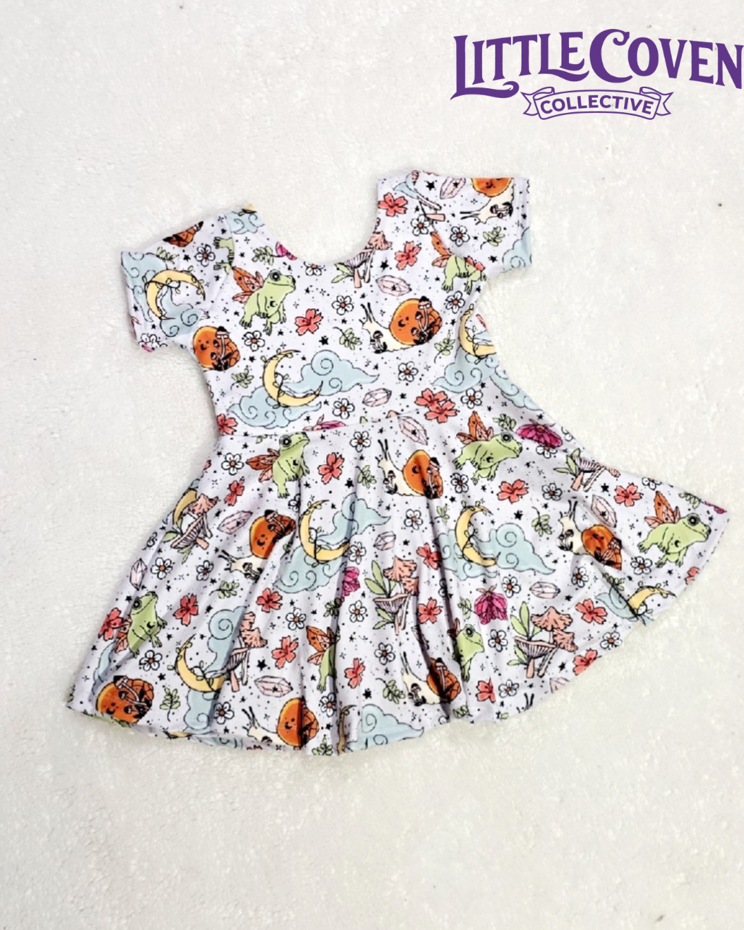 Witchy Mystical Midi Dress | Handmade Dress | Twirl Dress |Witchy/ Whimsical Inspired | Frogs