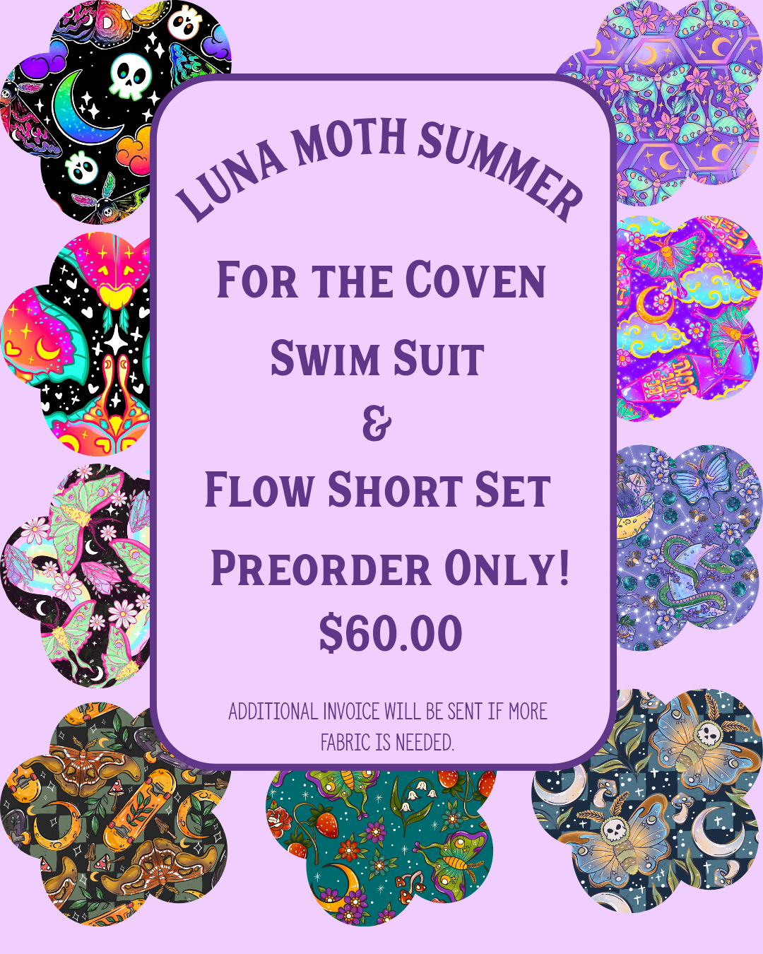 Luna Moth Summer | Handmade Set | Women's Flow Set| Women's Swimsuits | Witchy & Whimsical