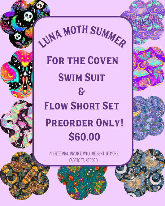 Luna Moth Summer | Handmade Set | Women's Flow Set| Women's Swimsuits | Witchy & Whimsical