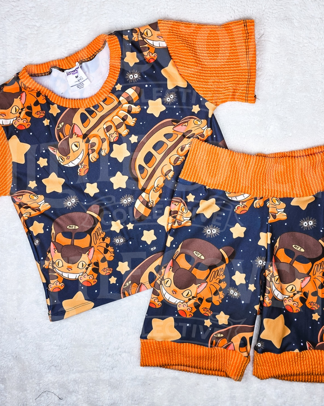 Kitty Bus Shorty PJ's | Handmade Pajamas | Short Pajamas | Character Inspired | Kids Clothing