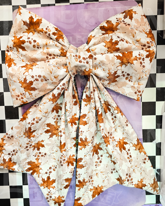 Bow Wreath | Reversible | Fall to Christmas | Leaves & Pine
