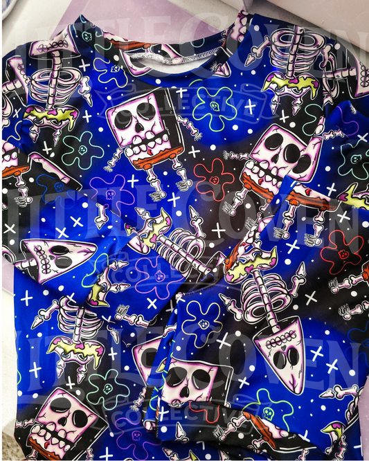 Skelly Sponge Shorty PJ's | Handmade Pajamas | Short Pajamas | Character Inspired | Kids Pajamas