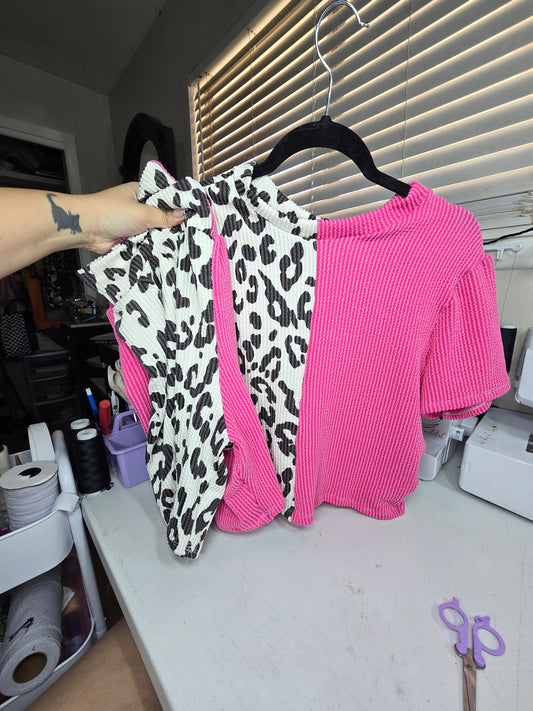 FittedCrop Cheetah Pink Flow Set