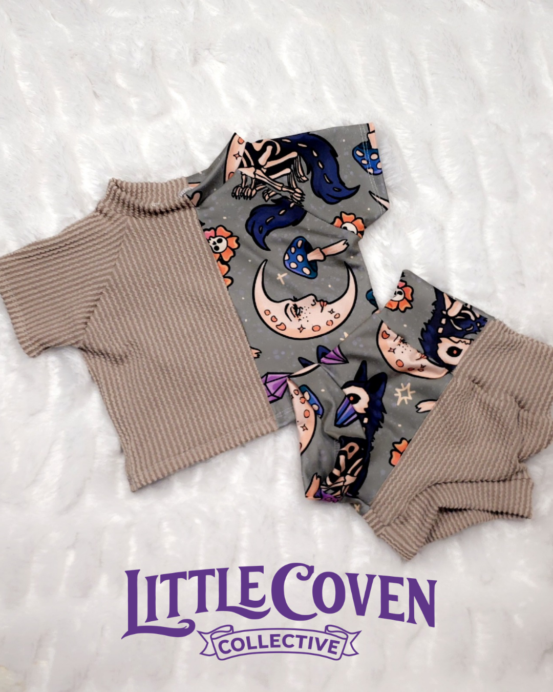 Night Fox Cropped Bummie Set| Handmade Bummie Set | Comfy Bummies |  Witchy Inspired | Foxes