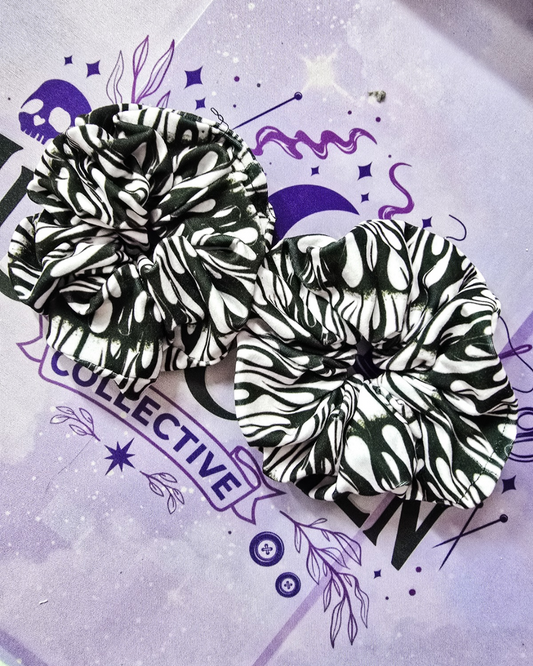 Black & White Flame Scrunchie | Classic Size| Accessories|