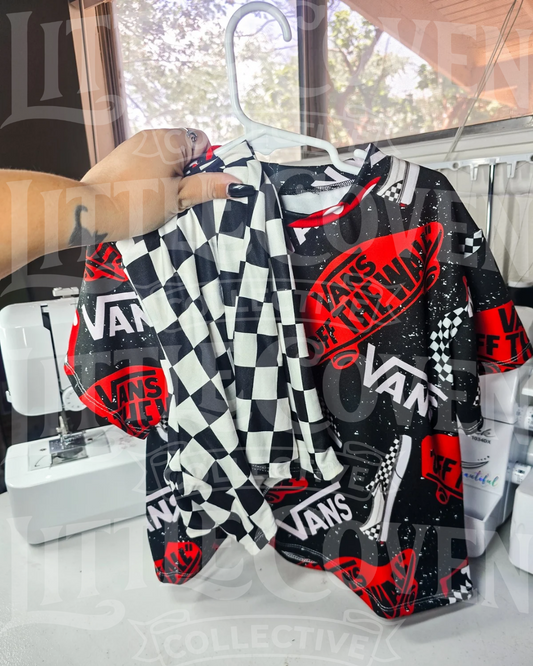 Shoes Lounge Set | Handmade Set | Checker Shorts | Alt Inspired | Kids Clothing