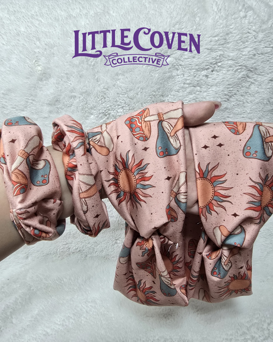 Moon & Sun Headband & Scrunchie| Handmade Hair Accessories | Hair | Witchy Character | Celestial Print