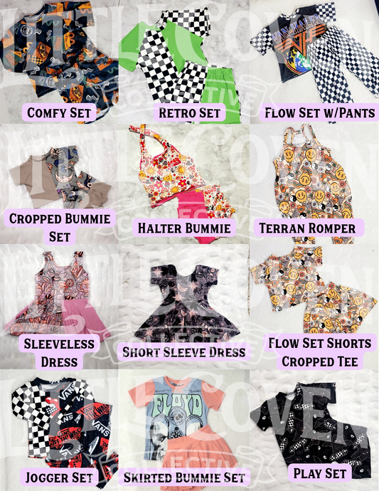 Custom Kids Clothing NB-4t/5t | Handmade Outfit | Custom Sets & One Pieces | Alternative Kids Wear | Witchy Whimsical Clothing