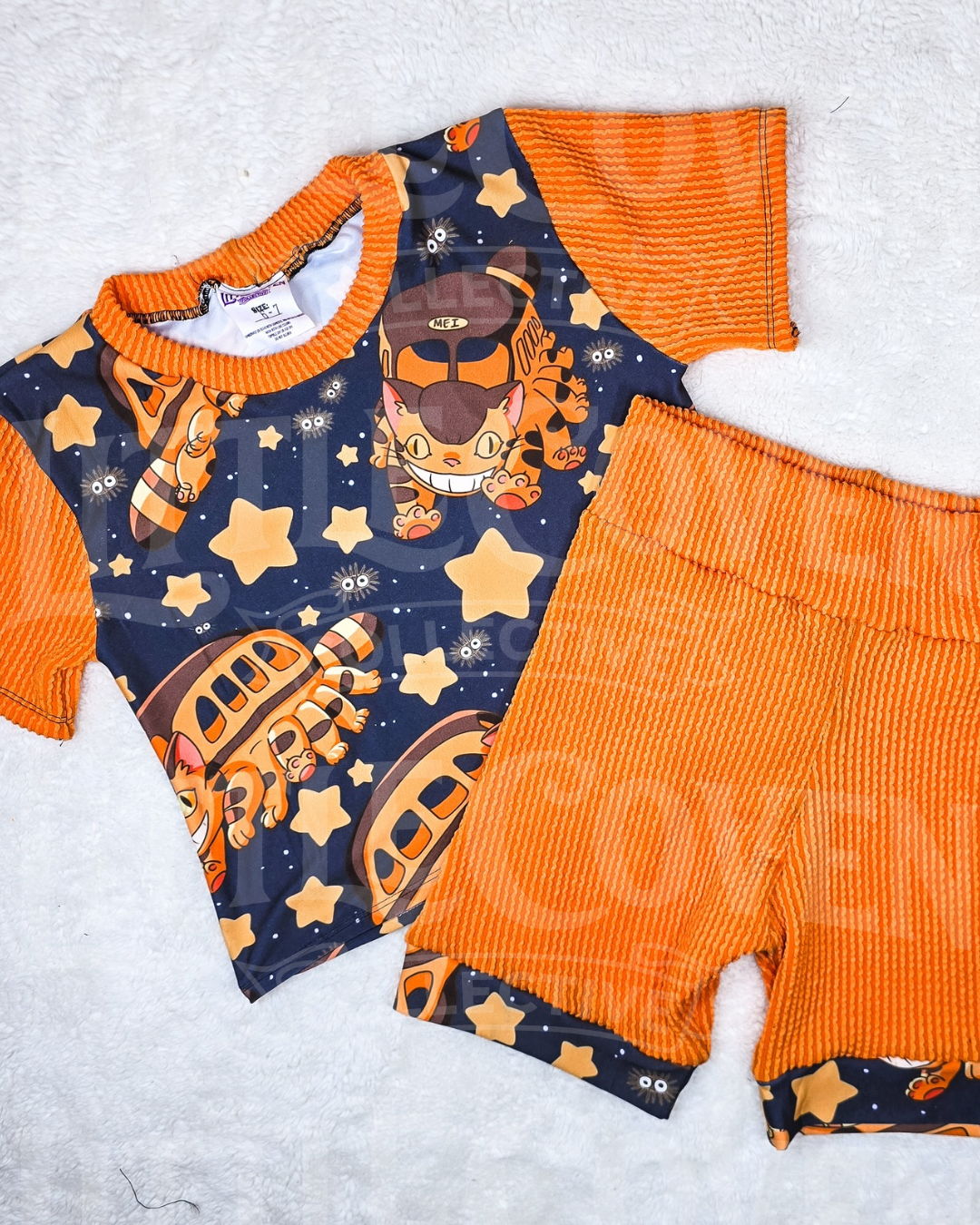 Kitty Bus Shorty PJ's | Handmade Pajamas | Short Pajamas | Character Inspired | Kids Clothing