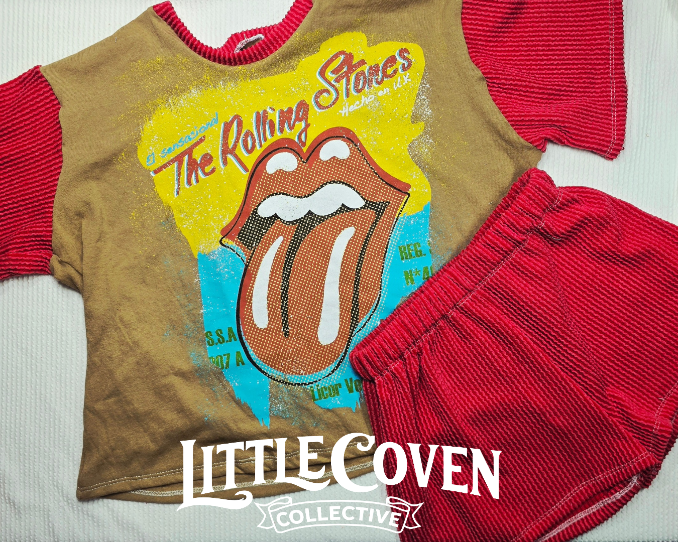 Rolling Upcycle Set | Comfy Set |Oversized | Alt Inspired | Rock n Roll Band