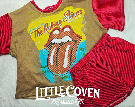 Rolling Upcycle Set | Comfy Set |Oversized | Alt Inspired | Rock n Roll Band