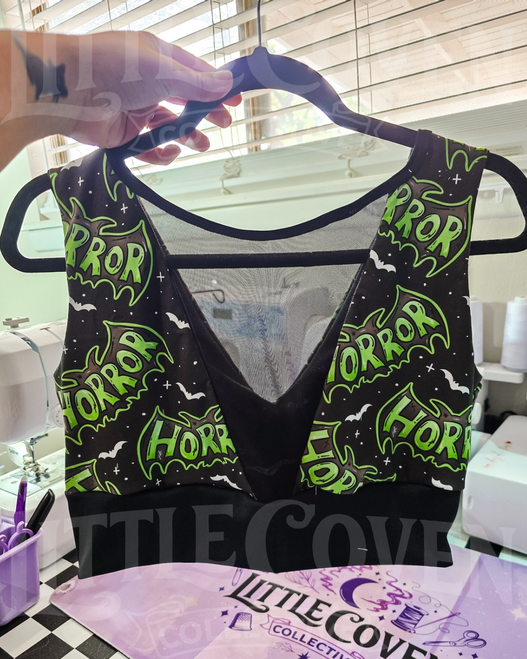 Horror Halloween Bralette | Mesh Bralette | Handmade Bralette | Alt Inspired | Womens Clothing